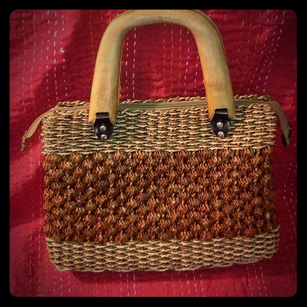 Brown & Tan woven bag/purse